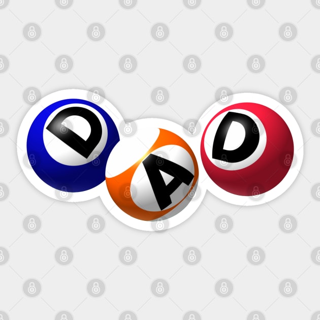 Pool Balls Dad Sticker by HolidayBug